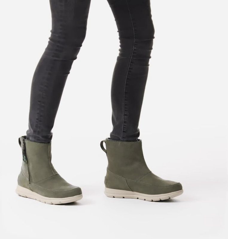 Womens Snow Boots Deep Green - Sorel ™ Explorer Zip Low - 783120-QIE